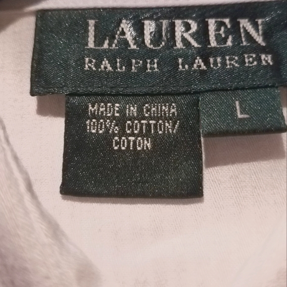 Ralph Lauren White Cotton Blouse w/ Ruffled Cuff - Picture 4 of 6